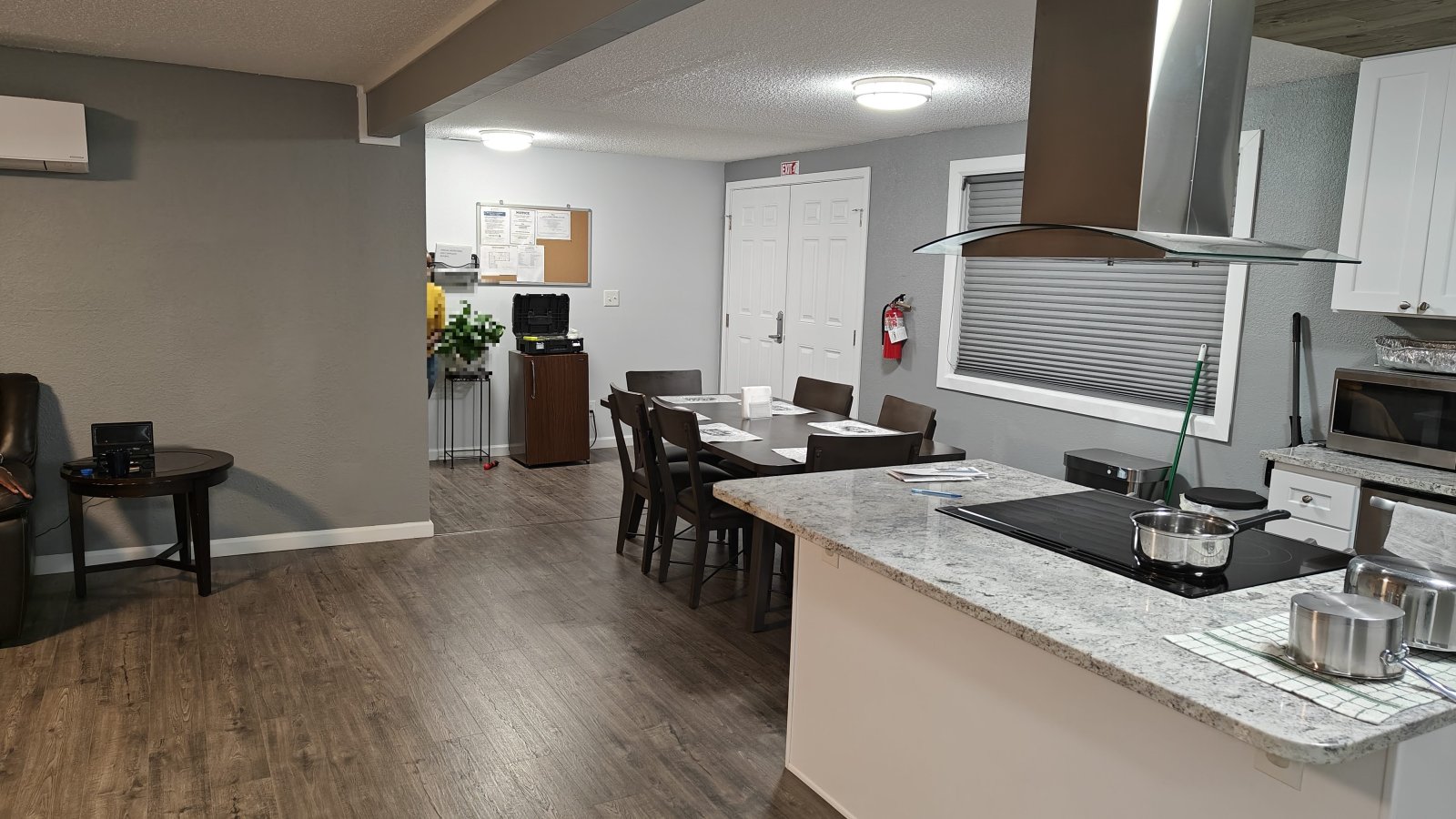 Bright, open dining and kitchen common area at Favorite Adult Family Home
