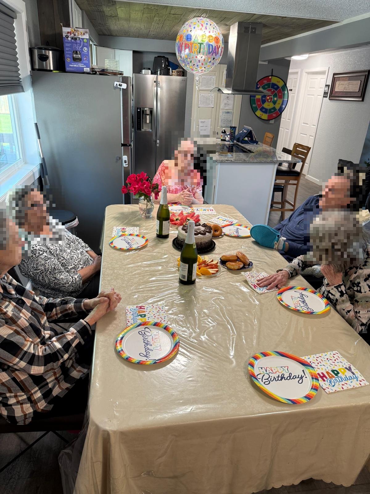 Residents celebrating a birthday together
